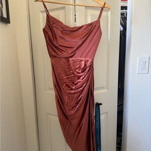 House of CB Asymmetrical Rust Dress